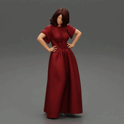 ezgif.com-gif-maker-27.gif Archivo 3D Moda Mujer Bonita Vestido Largo Posando Manos Caderas Modelo de Impresión 3D・Diseño para descargar y imprimir en 3D, 3DGeshaft