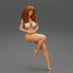 ezgif.com-gif-maker-1.gif 3D file young pretty girl sitting in a chair in a bikini with long curly hair・Template to download and 3D print, 3DGeschaft