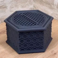 Hexagonal-piggy-bank-gif.gif Fichier STL TIRELIRE HEXAGONALE・Modèle à télécharger et à imprimer en 3D, toprototyp