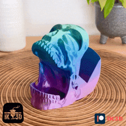 ezgif.com-resize-31.gif Файл STL Держатель контроллера "Кричащий череп" - без опоры・Идея 3D-печати для скачивания