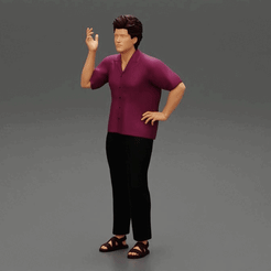 ezgif.com-gif-maker-1.gif Fichier 3D Homme en chemise et pantalon posant・Objet imprimable en 3D à télécharger