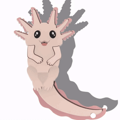 A10B6416-5A17-4DA2-B99A-D1C0455C9A0E.gif STL file Exotic Axolotl Keychain・Model to download and 3D print, RenderArth