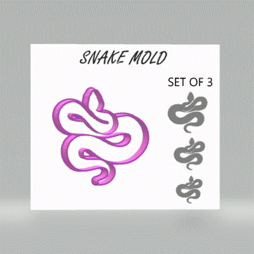 SNAKE SET OF 3 POLYMER CLAY CUTTERS - POLYMER CLAY TOOLS - 3D PRINTED POLYMER CLAY CUTTERS 3D model