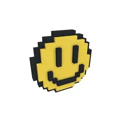 Emoji-Smile.gif Archivo STL EMOJI CARA SONRIENTE PIXELART 3D・Objeto imprimible en 3D para descargar