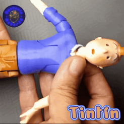 tintin.gif STL file Tintin. Flexi-Articulated Model.・3D printable model to download