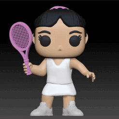 ALICIA-TENISTA-color-1.gif STL-Datei Funko Tennisspielerin Frau・3D-druckbares Modell zum Herunterladen, RuVa_Printing