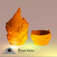 3Fatum yornax Fire jar and fire flowerpot.