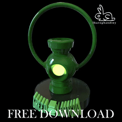 Green-lantern-IKARO-GHANDINY.gif Free OBJ file Green Lantern: Lantern・3D print object to download