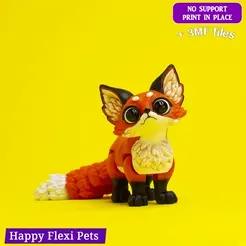main.gif Fox cub the articulated flexi toy (STL & 3MF)