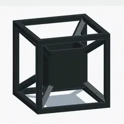 FinalHypercube.gif 🌱HYPERCUBE 4D🪴- POT/ VASE🌼 - , [tesseract] (HYPERVASE, HYPERVACET, HYPERFLORER, HYPERCUBE) ☘️MACETA /POT/ VASE/Tesseract 3D (Small / large) - [decoration] maths decoration and futuristic - STL, SVG, OBJ, ZIP - 3d Printer - Print