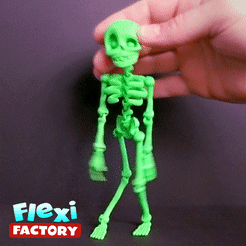 Vid5.gif STL file Cute Flexi Print-in-Place Skeleton・3D printing model to download