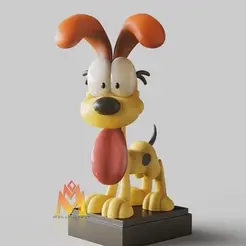 Odie_Garfield.gif Archivo STL Odie -Garfield- Navidad - gato- pose de pie-FANART FIGURINE・Idea de impresión 3D para descargar