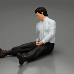 ezgif.com-gif-maker-27.gif 3D file Accident of a male worker sitting on the floor with an injured・3D print model to download