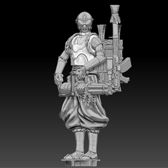 rA-7-DROID.gif 3D file STAR WARS .STL VISIONS, RA-7 MERC DROID THE DUEL OBJ. VINTAGE STYLE ACTION FIGURE・3D printing design to download