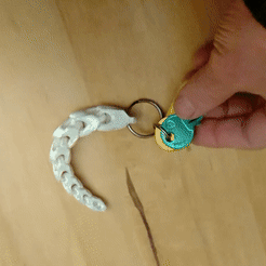 ezgif.com-gif-maker-6.gif Free STL file Articulated tentacle key ring・3D printer model to download