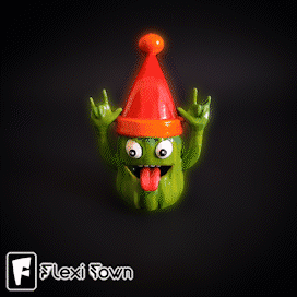 Flexi Happy Cactus, Articulated fidget figure, 3mf included