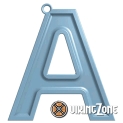 Letra-A-rotando-rapido-con-logo-cuadrado.gif 3D file Initial key chains complete alphabet.・3D printer design to download, ebogni
