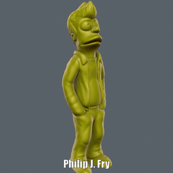 Philip J. Fry.gif Download free STL file Fry (Easy print no support) • 3D printer model, Alsamen