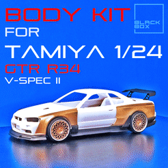 0.gif Download file GTR R34 BODYKIT For Tamiya 1/24 • 3D print template, BlackBox