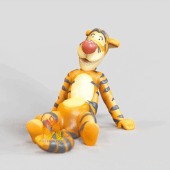 Tigger-Laydown.gif STL file Tigger Laydown version- Winnie the Pooh-sitting pose-FANART FIGURINE・3D print design to download