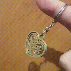 WhatsApp-Video-2021-08-30-at-11.24.05-PM.gif Download STL file Celtic knot heart key ring - eternity, circle of life key holder, pendant • 3D print template, KuzuriSan