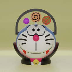 halloween-baskets-GIF.gif Файл 3D Корзина для Хэллоуина Doraemon・Дизайн 3D принтера для загрузки