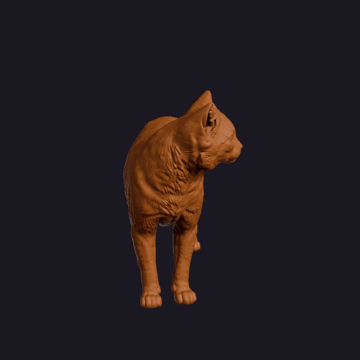 Realistic Sand Cat Looking Side Animal Sculpture