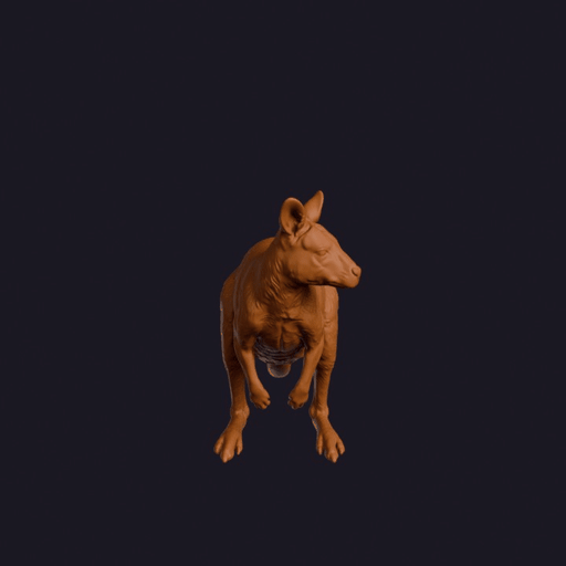 Realistic Red-necked Wallaby Looking Side Animal Sculpture