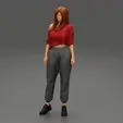 226.gif Attractive Woman Wearing Off Shoulder sneakers and pants 3D Print Model