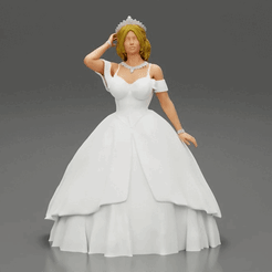 ezgif.com-gif-maker-35.gif 3D file Beautiful Bride In White Dress On Her Wedding Day 3D Print Model・3D printable model to download