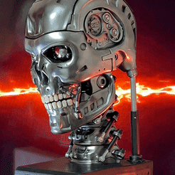 IMB_GVLE0K.gif STL file Moving T-800 Terminator Skull・3D printable model to download