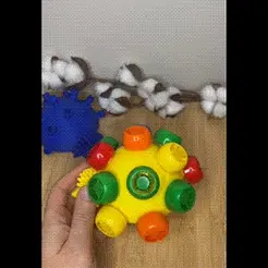 Hegehog.gif Hedgehog Toy, Montessori Baby Food Pouch Caps Toy  Screwing and Unscrewing (Nuts & Bolts Toy)