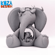 elephant-and-her-cute-children-01.gif Fichier STL Mignonne maman éléphant et ses petits éléphants imprimés en place sans support・Modèle à télécharger et à imprimer en 3D