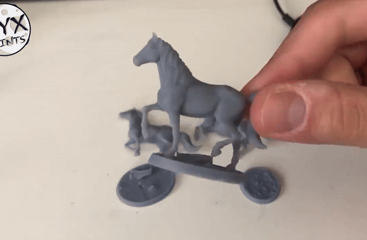 horses_3d-printed_nyxprints.gif Horse Pack for D&D, Tabletop Games and Collectors. 3 Poses Gallop, Trot and Rearing, bases included 32mm scale.