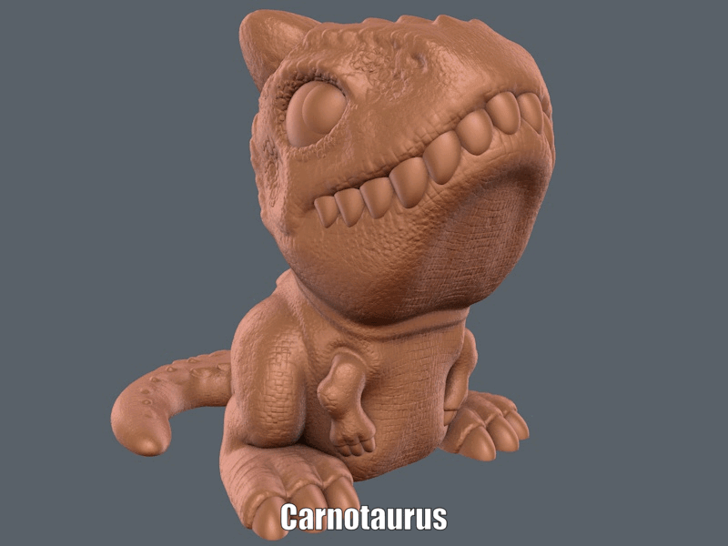 Carnotaurus.gif STL-Datei Carnotaurus (Einfacher Druck ohne Unterstützung)・Vorlage für 3D-Druck zum herunterladen, Alsamen
