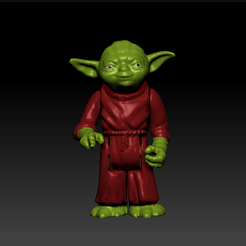 YODA.gif Archivo 3D Star Wars .stl Master Yoda .3D action figure .OBJ Kenner style.・Modelo imprimible en 3D para descargar, DESERT-OCTOPUS