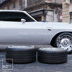 0.gif 3D file Muscle Car Rallye Wheels with Tire - Front and Rear for RC and Diecast!・3D print design to download, BlackBox