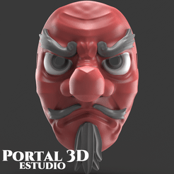 ESTUDIO | Fichier STL Masque Tengu / Masque japonais・Plan à imprimer en 3D à télécharger, Portal_3D_Estudio