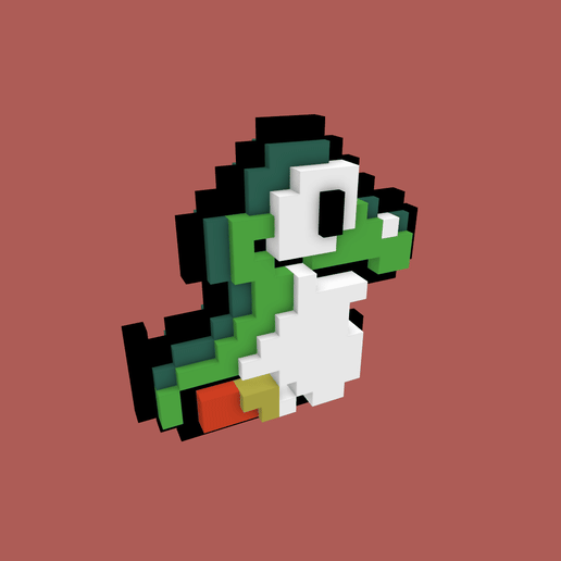 🗝️ Yoshi Pack Pixelart 3d・ STL File for ・Cults