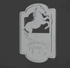The-Prancing-Pony-sign-Animated-Image-Small.gif Archivo STL El cartel del Poni Rampante・Plan de impresión en 3D para descargar