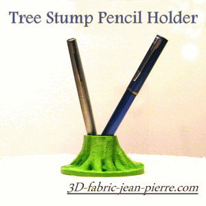 tree stump Pencil Holder, 3d-fabric-jean-pierre