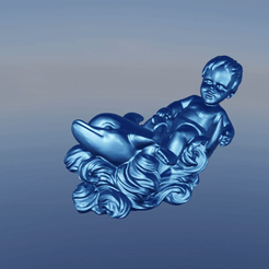 dauphin-enfant-boué-gifff.gif STL file Dolphin and child・3D printable model to download, motek