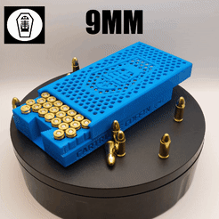 9MM-LIVE.gif STL file 9mm 100x storage fits inside 7.62 NATO ammo can・3D printable model to download