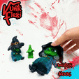 Witch01.gif Halloween Witch MultiColor Flexi Print-In-Place + figure & keychain