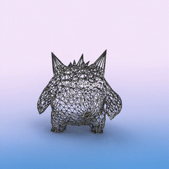 094.gif STL file #094 Gengar Pokemon Wiremon Figure・Model to download and 3D print
