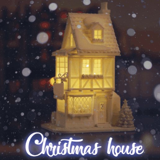 Christmas-house-lantern.gif Download STL file Christmas house village 3D printed Christmas • 3D printing object, ScaleAccessoriesXF