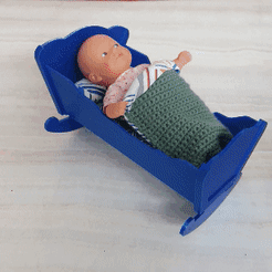 Berceau-balan.gif Free 3MF file Doll cradle・Template to download and 3D print
