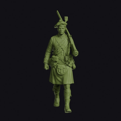Seven Years War British Highlander Marching with Musket Shouldered