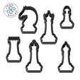 ezgif.com-gif-maker.gif Chess Set (6 files) - Cookie Cutter - Fondant - Polymer Clay
