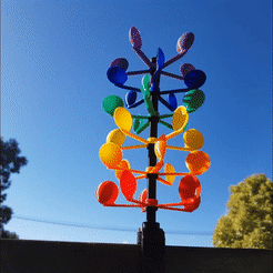 Wind-prop.gif STL-Datei Individuell gestaltbare Garten-Windmühle Whirlygig・Design zum Herunterladen und 3D-Drucken